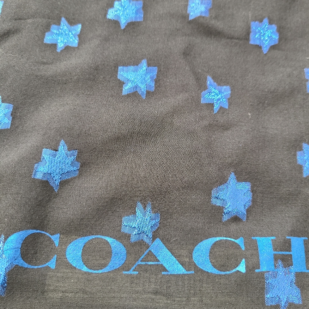 Womens black star print COACH scarf - Picture 2 of 3